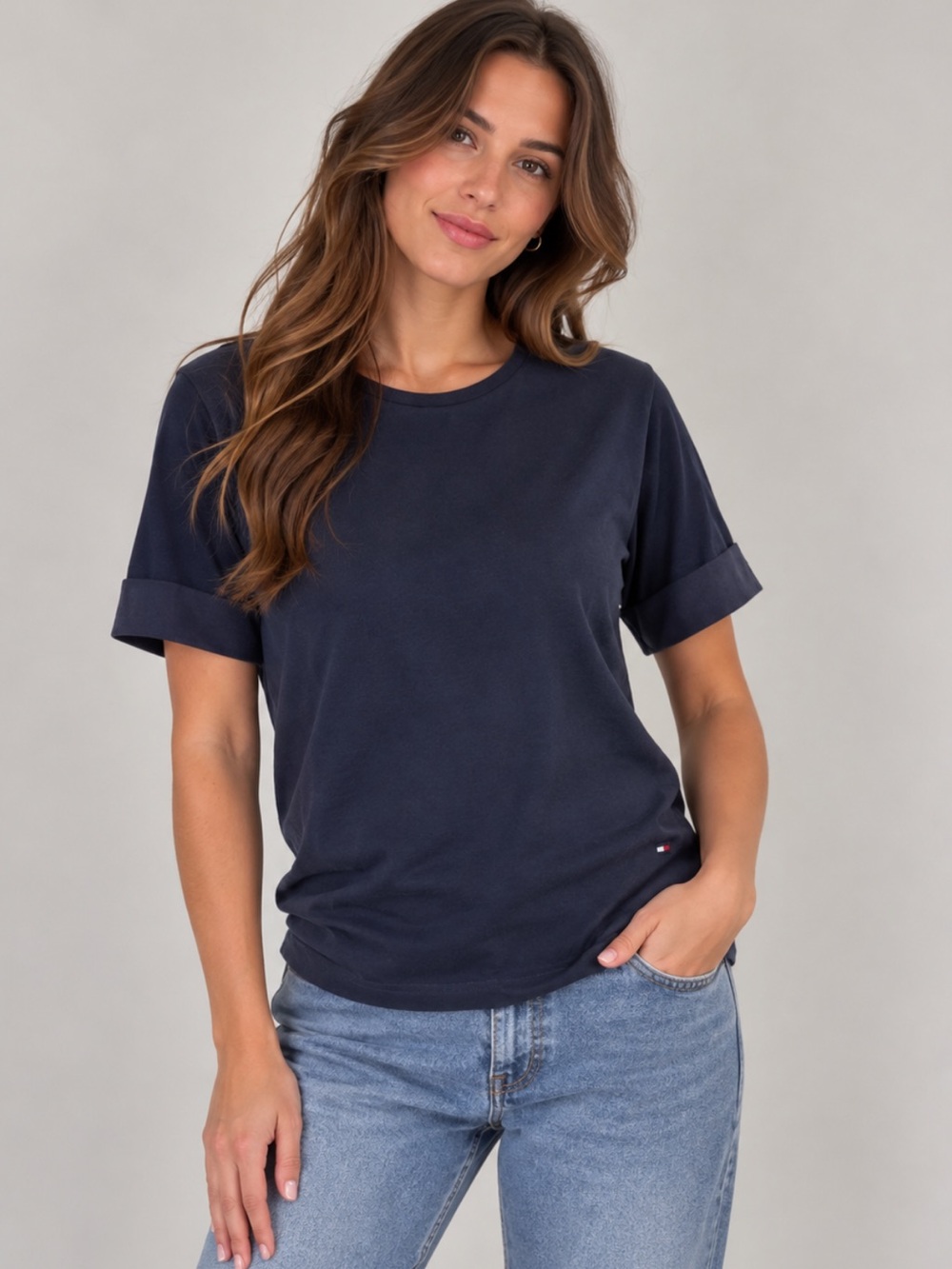Tommy Hilfiger Navy Raglan Tee – Size XS | Essential Basic | Preppy Vibe |